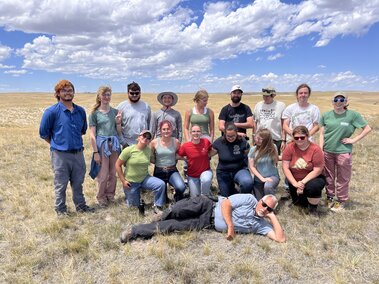 2024 Field herpetology class in a field in Kimball county